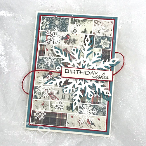 Quilt Inspired Snowflake Birthday Card by Judy Hayes for Scrapbook Adhesives by 3L