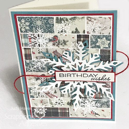 Quilt Inspired Snowflake Birthday Card by Judy Hayes for Scrapbook Adhesives by 3L