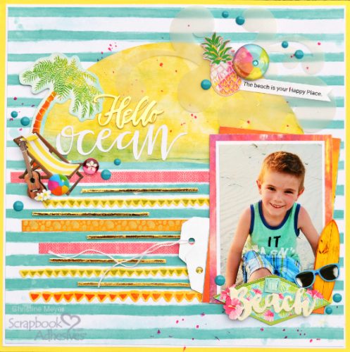 Beach Scrapbook Layout by Christine Meyer for Scrapbook Adhesives by 3L