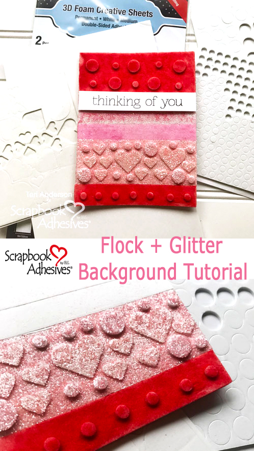 Flock and Glitter Background Tutorial by Teri Anderson for Scrapbook Adhesives by 3L Pinterest