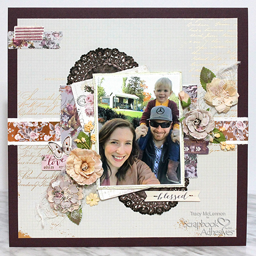 Blessed Scrapbook Layout with Dimension by Tracy McLennon for Scrapbook Adhesives by 3L