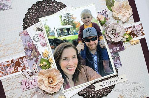 Dimensional Blessed Layout by Tracy McLennon for Scrapbook Adhesives by 3L