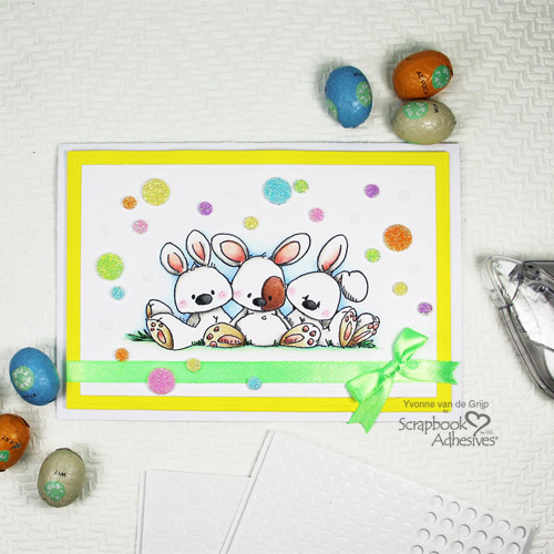 Easter Bunnies Card with 3D Foam Circles by Yvonne van de Grijp for Scrapbook Adhesives by 3L