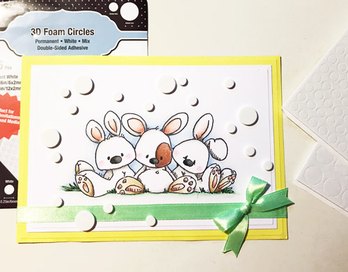 Easter Bunnies Card with 3D Foam Circles by Yvonne van de Grijp for Scrapbook Adhesives by 3L