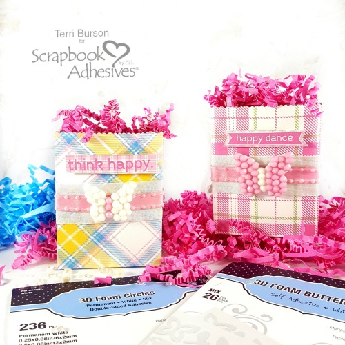 Butterfly Spring Mini Gift Bags by Terri Burson for Scrapbook Adhesives by 3L