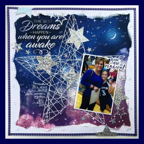 Twinkle Stars on a Galaxy Layout by Christine Meyer for Scrapbook Adhesives by 3L