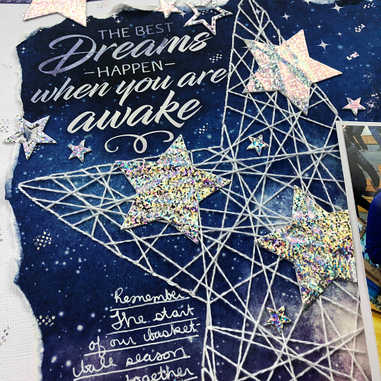 Twinkle Stars on a Galaxy Layout by Christine Meyer for Scrapbook Adhesives by 3L