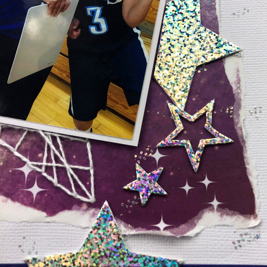 Twinkle Stars on a Galaxy Layout by Christine Meyer for Scrapbook Adhesives by 3L