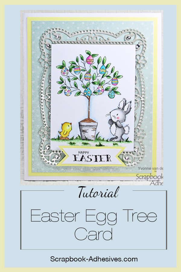 Easter Egg Tree Card with E-Z Runner Petite by Yvonne van de Grijp for Scrapbook Adhesives by 3L Pinterest