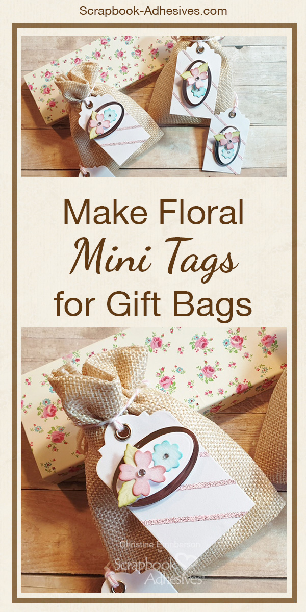 Floral Mini Tags Tutorial by Christine Emberson for Scrapbook Adhesives by 3L Pinterest