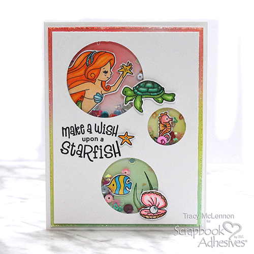 Mermaid Shaker Card Tutorial by Tracy McLennon for Scrapbook Adhesives by 3L