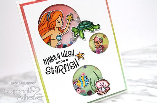 Mermaid Shaker Card Tutorial by Tracy McLennon for Scrapbook Adhesives by 3L