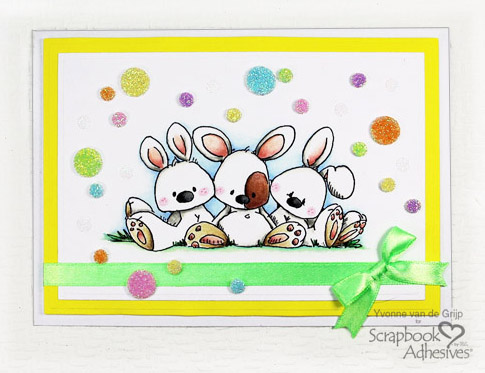 Easter Bunnies Card with 3D Foam Circles by Yvonne van de Grijp for Scrapbook Adhesives by 3L