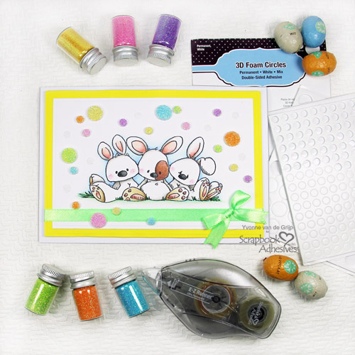 Easter Bunnies Card with 3D Foam Circles by Yvonne van de Grijp for Scrapbook Adhesives by 3L