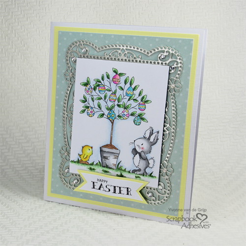 Easter Egg Tree Card with E-Z Runner Petite by Yvonne van de Grijp for Scrapbook Adhesives by 3L