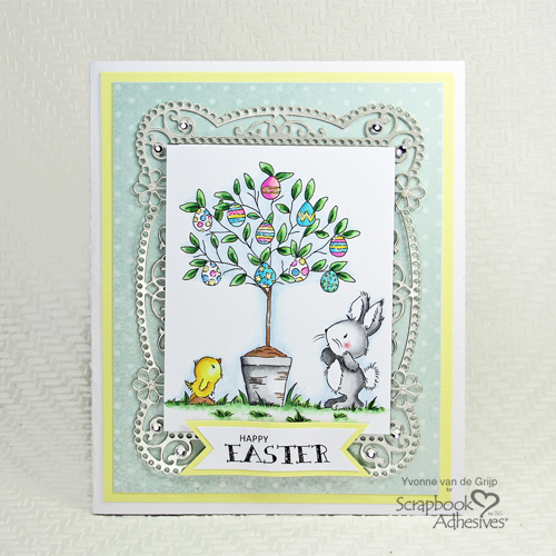 Easter Egg Tree Card with E-Z Runner Petite by Yvonne van de Grijp for Scrapbook Adhesives by 3L