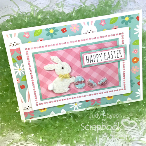 Glittered Bunny Easter Card Tutorial by Judy Hayes for Scrapbook Adhesives by 3L