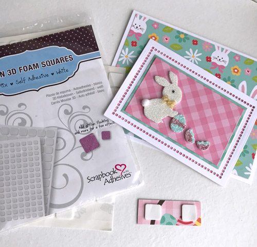 Glittered Bunny Easter Card Tutorial by Judy Hayes for Scrapbook Adhesives by 3L