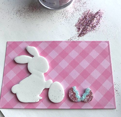 Glittered Bunny Easter Card Tutorial by Judy Hayes for Scrapbook Adhesives by 3L