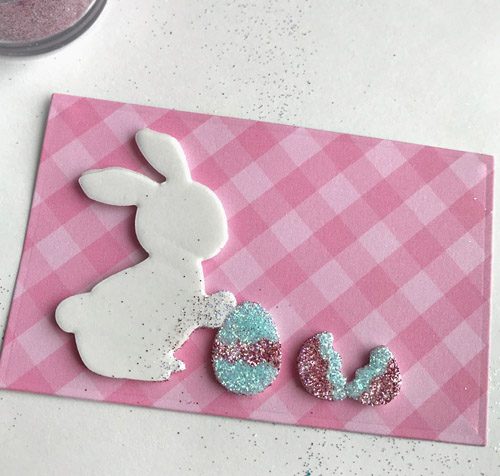 Glittered Bunny Easter Card Tutorial by Judy Hayes for Scrapbook Adhesives by 3L