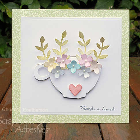 Thanks A Bunch Floral Tea Cup Tutorial with Coffee Lovers by Christine Emberson for Scrapbook Adhesives by3L