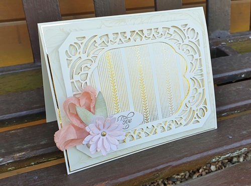 Elegant Ivory and Gold Card Tutorial by Christine Emberson for Scrapbook Adhesives by 3L