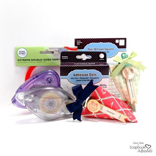 DIY Teacher Gift Boxes from Paper Rolls by Dana Tatar for Scrapbook Adhesives by 3L