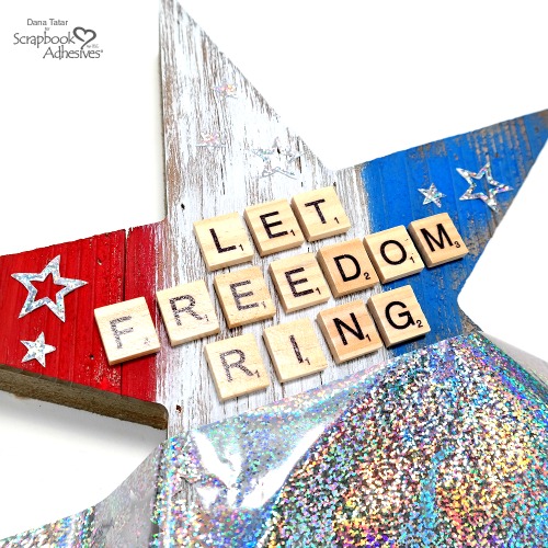 Patriotic Wood Star Tutorial by Dana Tatar for Scrapbook Adhesives by 3L