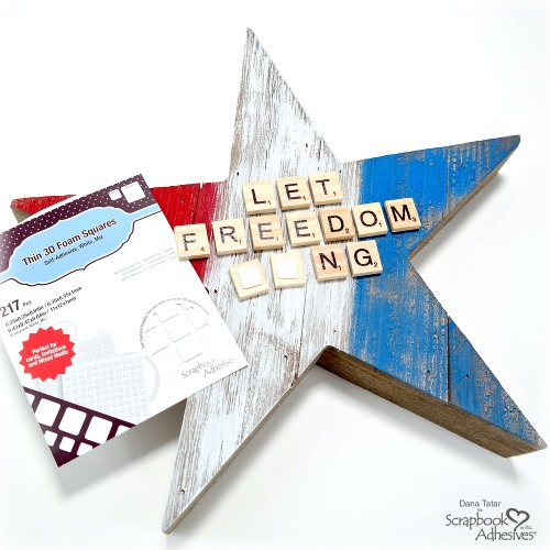 Patriotic Wood Star Tutorial by Dana Tatar for Scrapbook Adhesives by 3L