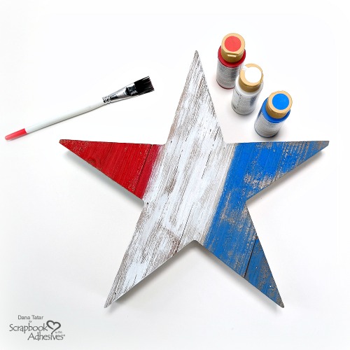 Patriotic Wood Star Tutorial by Dana Tatar for Scrapbook Adhesives by 3L