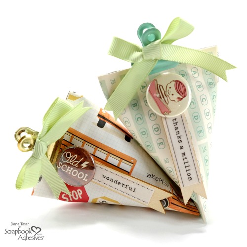 DIY Teacher Gift Boxes from Paper Rolls by Dana Tatar for Scrapbook Adhesives by 3L