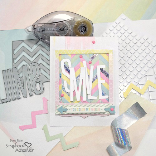 SMILE Foiled Paper Pieced Card by Dana Tatar for Scrapbook Adhesives by 3L