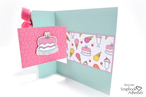 Punny Happy Birthday Flip Card by Dana Tatar for Scrapbook Adhesives by 3L - Inside of Card 