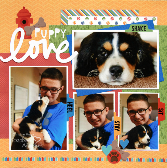 Puppy Love and a 3D Foam Creative Sheet Title by Christine Meyer for Scrapbook Adhesives by 3L