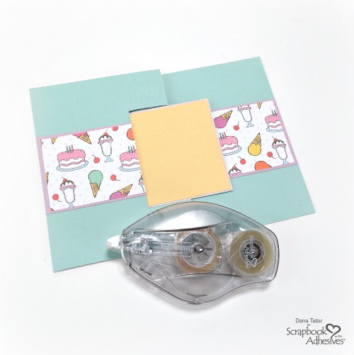 Punny Happy Birthday Flip Card by Dana Tatar for Scrapbook Adhesives by 3L - How to Add Patterned Paper to a Flip Card