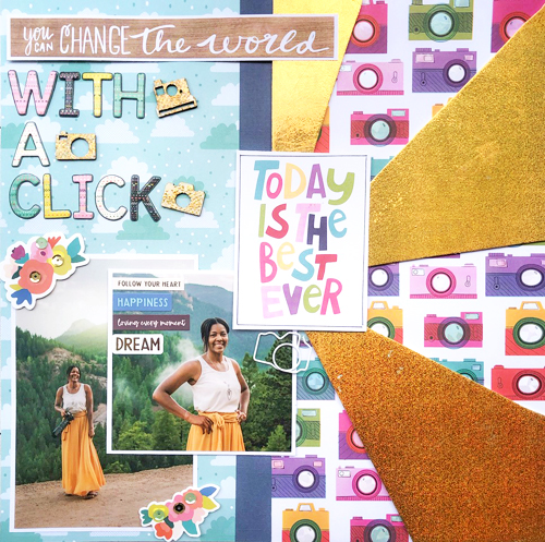 With a Click Scrapbook Page and DIY Foil Accents by Latrice Murphy for Scrapbook Adhesives by 3L