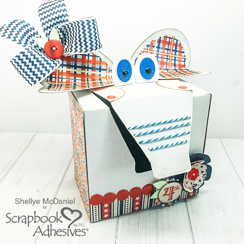 Patriotic Elephant Treat Box Tutorial by Shellye McDaniel for Scrapbook Adhesives by 3L