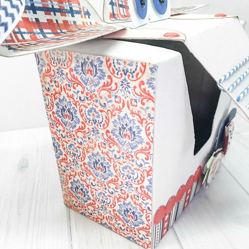 Patriotic Elephant Treat Box Tutorial by Shellye McDaniel for Scrapbook Adhesives by 3L