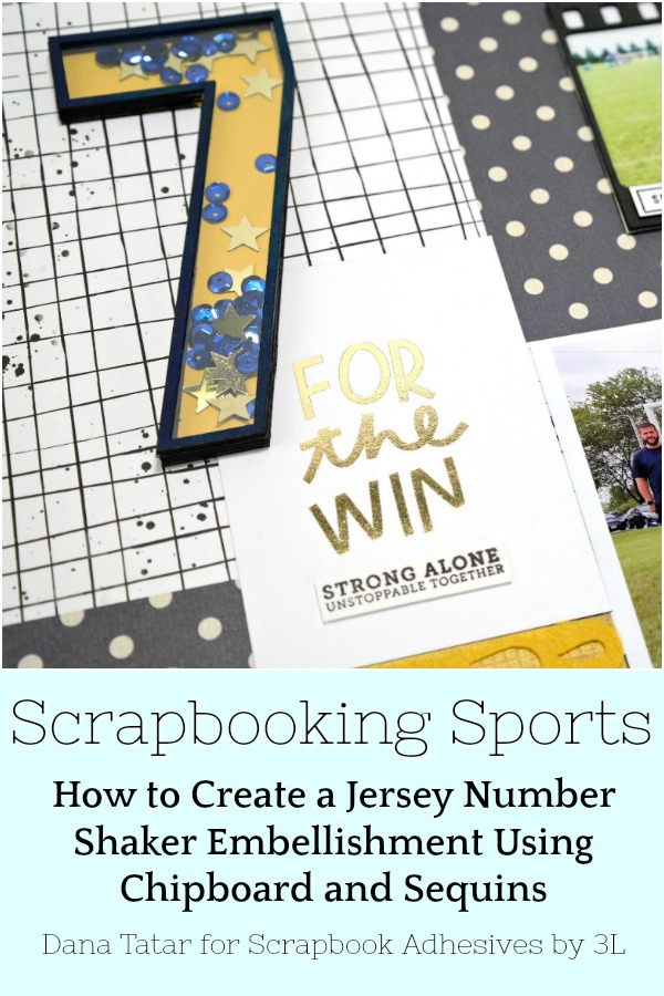 Soccer Themed Sports Scrapbook Layout with Jersey Number Shaker Embellishment by Dana Tatar for Scrapbook Adhesives by 3L Pinterest