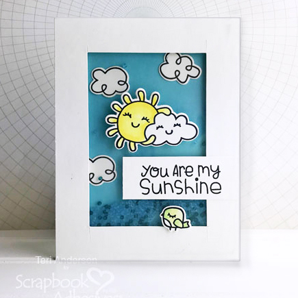 Sunshine Shaker Card by Teri Anderson for Scrapbook Adhesives by 3L