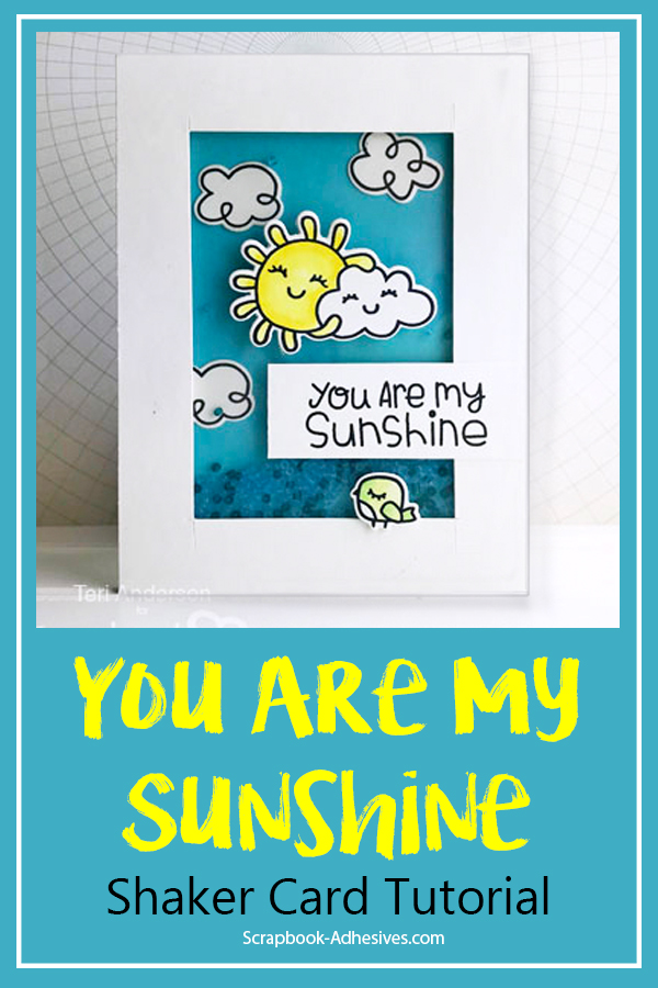 Sunshine Shaker Card by Teri Anderson for Scrapbook Adhesives by 3L Pinterest