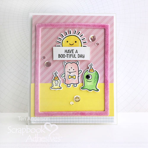 Interactive Monster Card Tutorial by Teri Anderson for Scrapbook Adhesives by 3L