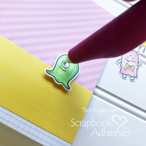 Interactive Monster Card Tutorial by Teri Anderson for Scrapbook Adhesives by 3L