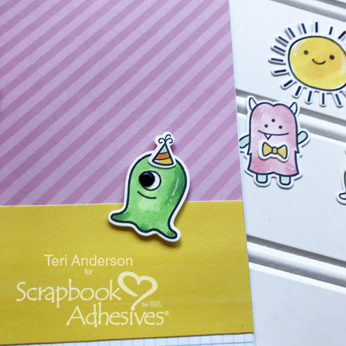 Interactive Monster Card Tutorial by Teri Anderson for Scrapbook Adhesives by 3L