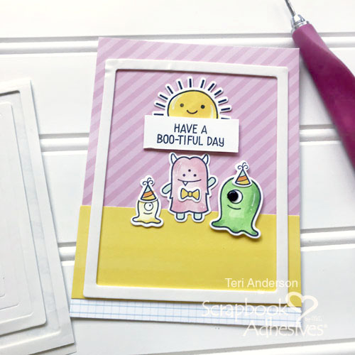 Interactive Monster Card Tutorial by Teri Anderson for Scrapbook Adhesives by 3L