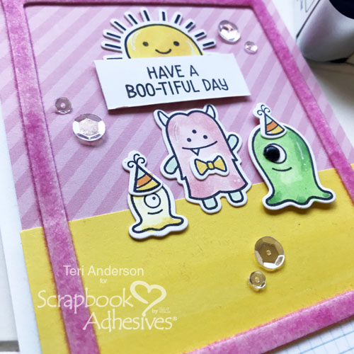 Interactive Monster Card Tutorial by Teri Anderson for Scrapbook Adhesives by 3L