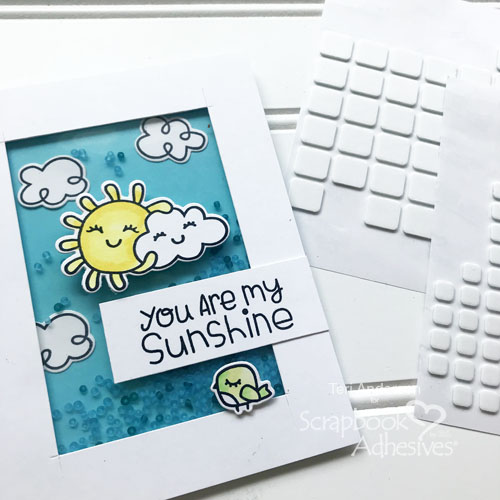 Sunshine Shaker Card by Teri Anderson for Scrapbook Adhesives by 3L