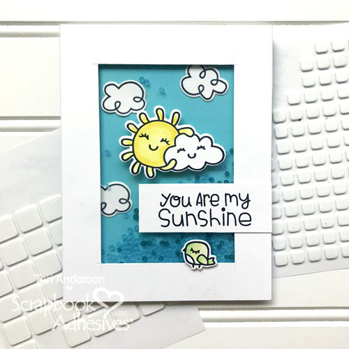 Sunshine Shaker Card by Teri Anderson for Scrapbook Adhesives by 3L