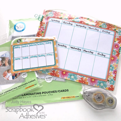 Erasable Calendar by Judy Hayes for Scrapbook Adhesives by 3L