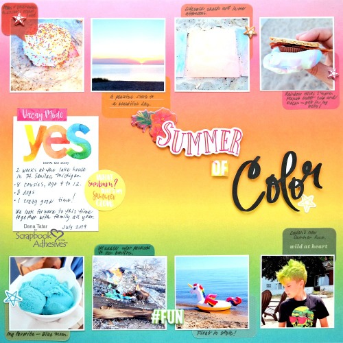 Vacation Scrapbooking with a Rainbow Palette by Dana Tatar for Scrapbook Adhesives by 3L 